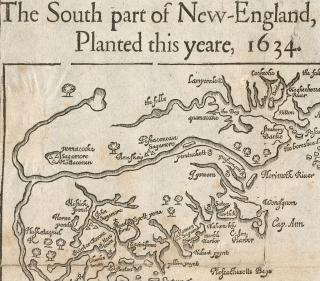 Map from William Wood's New England's Prospect (1634)